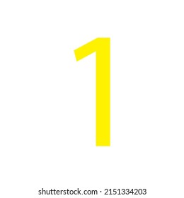 Yellow colour number simple clip art illustration victor