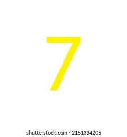 Yellow colour number simple clip art illustration victor