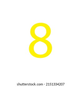 Yellow colour number simple clip art illustration victor