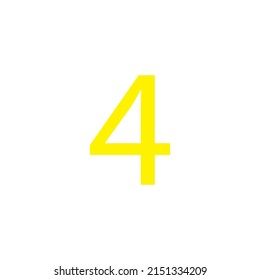 Yellow colour number simple clip art illustration victor