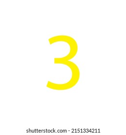 Yellow colour number simple clip art illustration victor