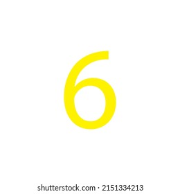 Yellow colour number simple clip art illustration victor