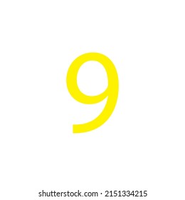 Yellow colour number simple clip art illustration victor