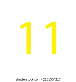 Yellow colour number simple clip art illustration victor