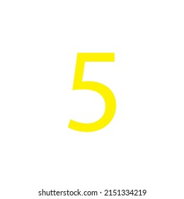 Yellow colour number simple clip art illustration victor