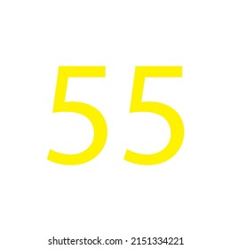 Yellow colour number simple clip art illustration victor