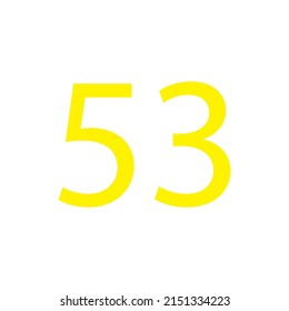 Yellow colour number simple clip art illustration victor