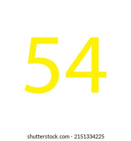 Yellow colour number simple clip art illustration victor