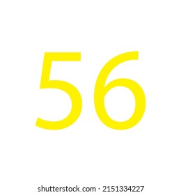 Yellow colour number simple clip art illustration victor