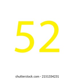 Yellow colour number simple clip art illustration victor