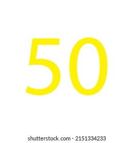 Yellow colour number simple clip art illustration victor