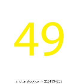 Yellow colour number simple clip art illustration victor