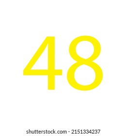 Yellow colour number simple clip art illustration victor