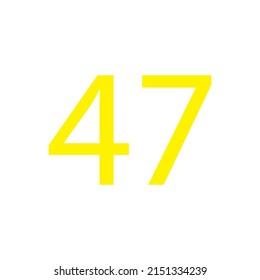 Yellow colour number simple clip art illustration victor