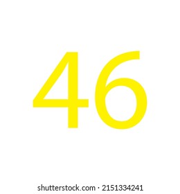 Yellow colour number simple clip art illustration victor