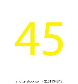 Yellow colour number simple clip art illustration victor