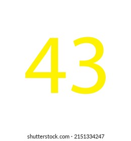 Yellow colour number simple clip art illustration victor