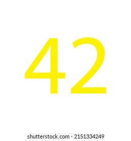 Yellow colour number simple clip art illustration victor