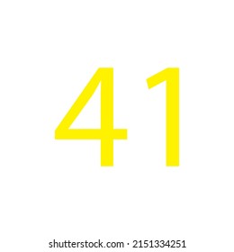 Yellow colour number simple clip art illustration victor