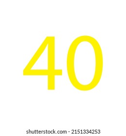 Yellow colour number simple clip art illustration victor