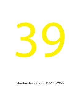 Yellow colour number simple clip art illustration victor