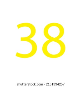 Yellow colour number simple clip art illustration victor