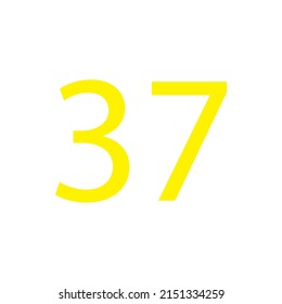 Yellow colour number simple clip art illustration victor