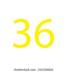 Yellow colour number simple clip art illustration victor