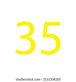 Yellow colour number simple clip art illustration victor