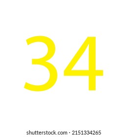 Yellow colour number simple clip art illustration victor