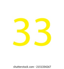 Yellow colour number simple clip art illustration victor