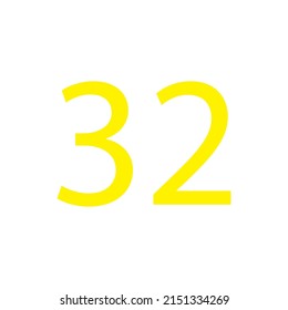 Yellow colour number simple clip art illustration victor