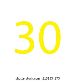 Yellow colour number simple clip art illustration victor