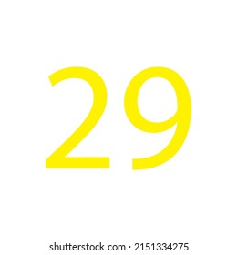 Yellow colour number simple clip art illustration victor