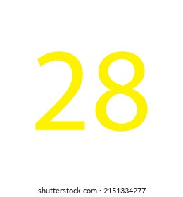 Yellow colour number simple clip art illustration victor