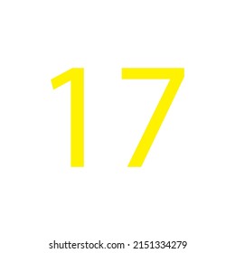 Yellow colour number simple clip art illustration victor