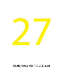 Yellow colour number simple clip art illustration victor