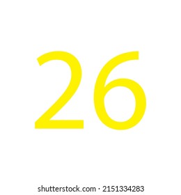 Yellow colour number simple clip art illustration victor