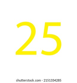 Yellow colour number simple clip art illustration victor