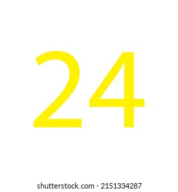 Yellow colour number simple clip art illustration victor