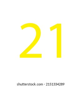 Yellow colour number simple clip art illustration victor