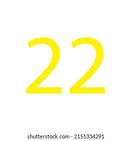 Yellow colour number simple clip art illustration victor