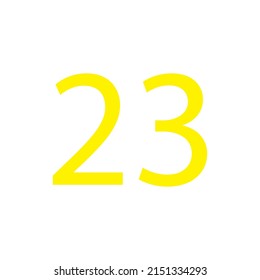 Yellow colour number simple clip art illustration victor