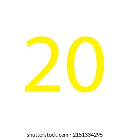 Yellow colour number simple clip art illustration victor