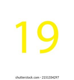 Yellow colour number simple clip art illustration victor