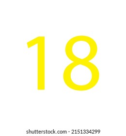 Yellow colour number simple clip art illustration victor