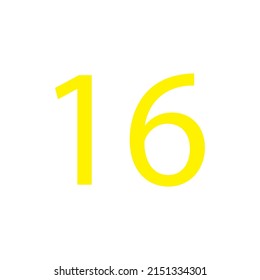 Yellow colour number simple clip art illustration victor