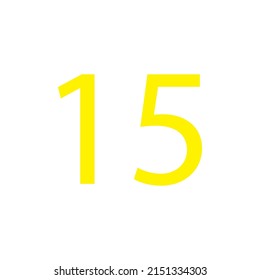 Yellow colour number simple clip art illustration victor