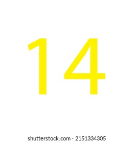 Yellow colour number simple clip art illustration victor