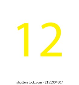 Yellow colour number simple clip art illustration victor